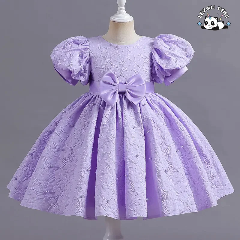 LEZONKIDS - Princess Flower Girl Dress Summer Tutu Wedding Birthday Party Kids Dresses for Girls Teenager Prom Designs Dress